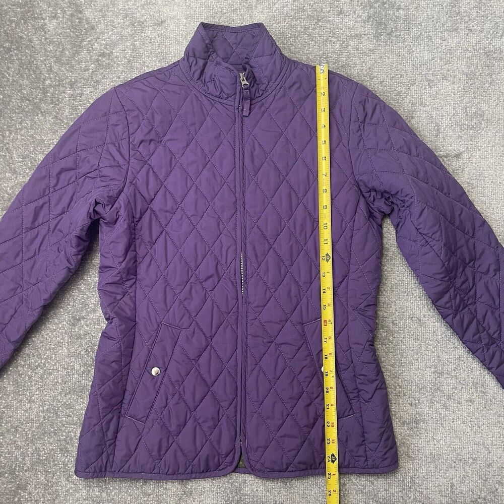 Lands End Jacket Womens XS 2-4 Purple Quilted Lightweight Casual Cozy Full Zip - Picture 6 of 8